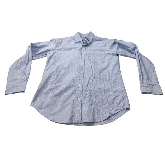 Chaps Coastland Wash Oxford Womens Blue Striped Button-Down Shirt Size S 100% Co - Picture 5 of 11